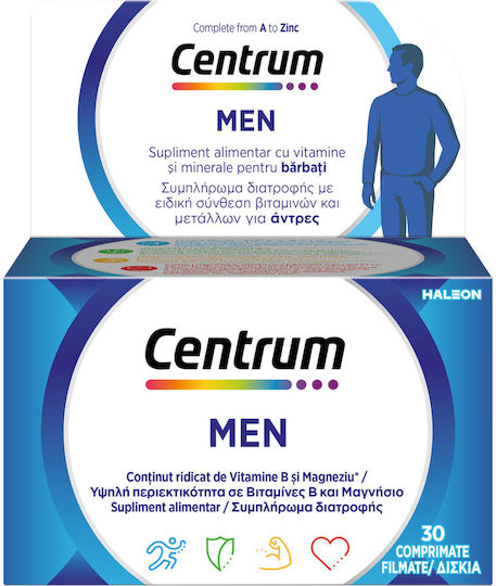 Centrum Men Multivitamin Specially Designed for Men for Energy & Immune Support 1000iu 180mg Orange 30 Tablets