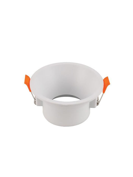 Eurolamp Μεταλλικό Χωνευτό Σποτ με Ντουί GU10 Λευκό 89x89εκ. 1τμχ
