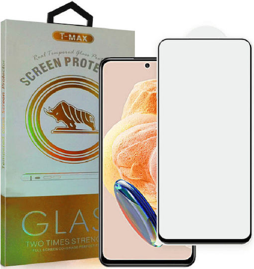 T-Max Fluid Despensing Αντιχαρακτικό Γυαλί 3D 0.2mm Full Glue Tempered Glass Μαύρο (Redmi Note 12 Pro 4G)