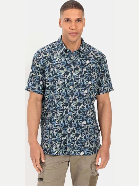 Short-sleeved Linen Shirt Blue