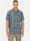 Short-sleeved Linen Shirt Blue