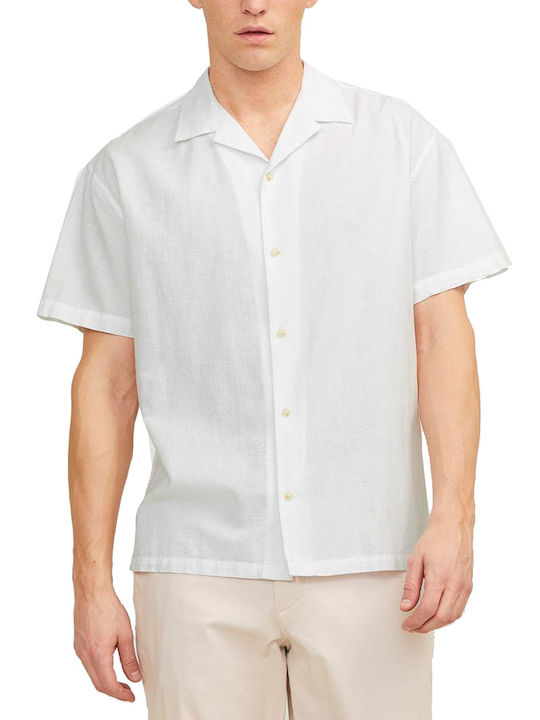 Jack & Jones Men's Shirt Linen White