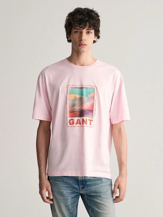 Gant Ανδρικό T-shirt Κοντομάνικο Lightpink