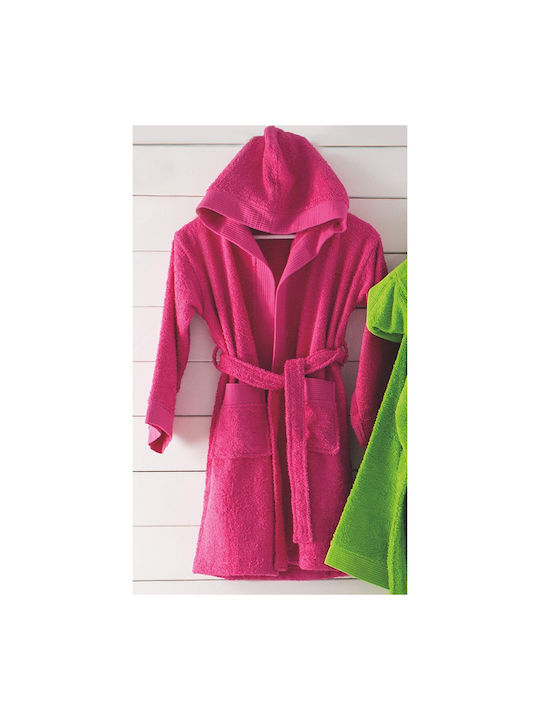 Rythmos Kids Hooded Bathrobe Twist Fuchsia