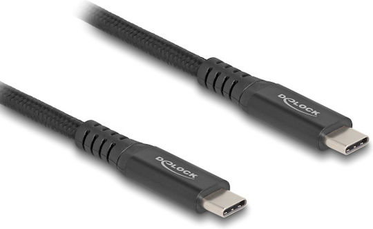 DeLock Braided USB 4 Video Cable USB-C Male - USB-C 100W PD Black 1m