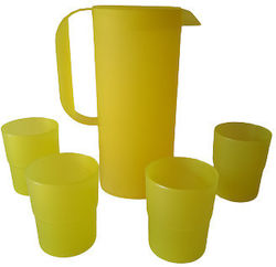 8003 Acryl Wasserkocher Set 4 Gläser 1250 Ml Grünlich Gelb Farbe