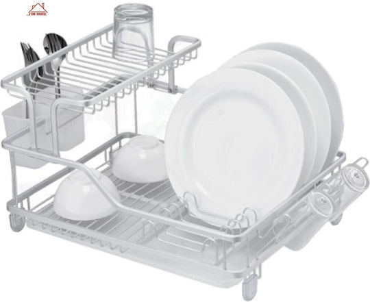 ForHome Scurgător De Chiuvetă Din Aluminiu Argintiu 45.5x35x29.5cm