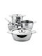 Alessi Cookware Set of Stainless Steel with No Coating 4pcs