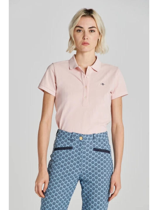 Gant Damen Polo Bluse Kurzarm Rosa