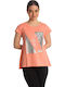 Damen T-Shirt Orange
