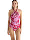 One Piece Swimsuit Floral Burgundy