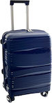 Mega Bazaar Medium Travel Suitcase Hard Blue with 4 Wheels Height 64cm