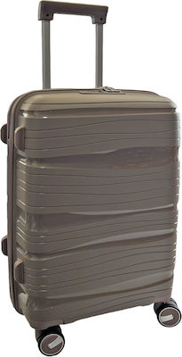 Mega Bazaar Medium Travel Suitcase Brown Taupe with 4 Wheels Height 64cm.