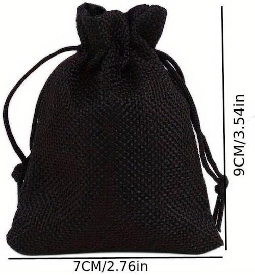 Fabric Pouch for Gift Black 7x9cm. 50pcs