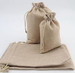 Beige Fabric Gift Pouch 10x14cm 50pcs