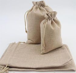 Beige Fabric Gift Pouch 13x18cm 50pcs