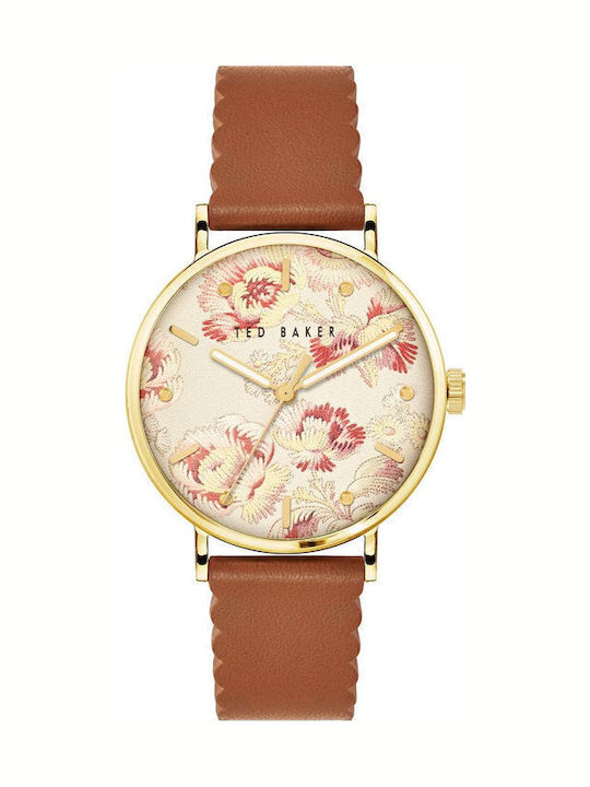 Ted Baker Phylipa Women's Watch with Brown Leather Strap