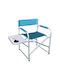 Director's Chair Aluminum Turquoise 1pcs 55x45x78cm.