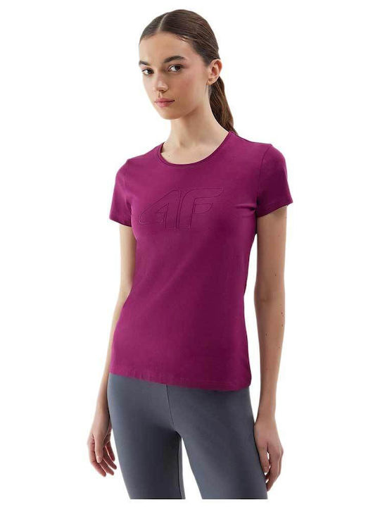 4F Γυναικείο Αθλητικό T-shirt Μωβ