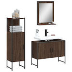 vidaXL Bench without sink, with Mirror & Column L80xW33xH60cm Coffee