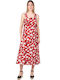 Sommer Midi Damenkleid Rote