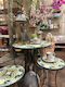 Auxiliary Outdoor Free Standing Metal Table Green 35.5x35.5x54cm