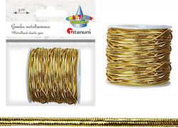 Titanum Schnürsenkel Elastisch Metallische Farbe Gold 2mm x 9m