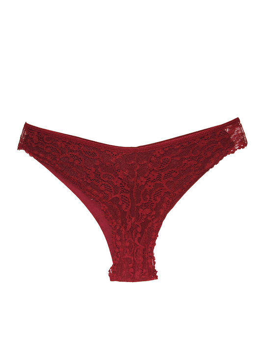 Damen Brasilien mit Spitze Burgundy
