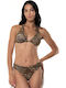Set Bikini mit Abnehmbarer Verstärkung Brasilien Animal Print Braun