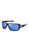 Police Men's Sunglasses with Black Plastic Frame and Blue Mirror Lens PLN37 0Z42