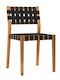 Outdoor-Stuhl Hölzernes Black Velvet-Black Metal 46x45x45εκ.