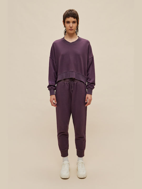 Dirty Laundry Μακρύ Γυναικείο Φούτερ Dark Purple