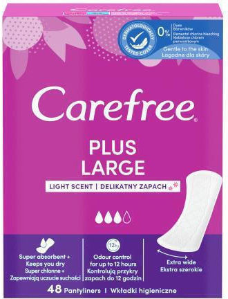 Carefree Plus Large Light Scent Καθημερινή Σερβιέτα 48 Τεμ Γυναίκες