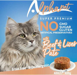 Alpha Pet Wet Food for Cat in Can with Calf and Liver 400gr