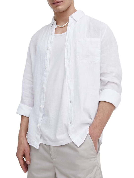 Hugo Boss Men's Shirt Linen White