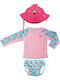 Zoocchini Kinder Badeanzug Bademoden-Set mit Hut Rosa