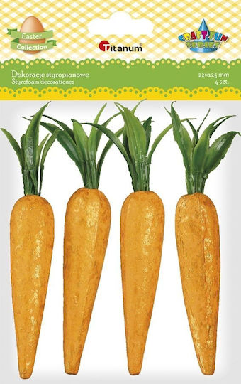 Titanum Easter Carrot Styrofoam Orange 2.2x12.5cm Set 4pcs