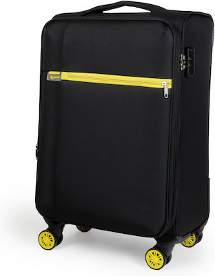 Cardinal Large Travel Suitcase Fabric Black with 4 Wheels Height 70cm