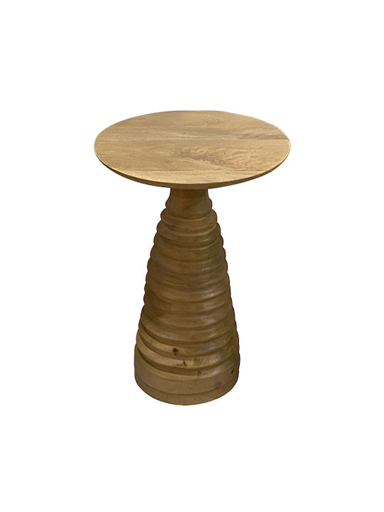 Round Side Table Souler made of Solid Wood Natural Mango L38xW38xH56cm