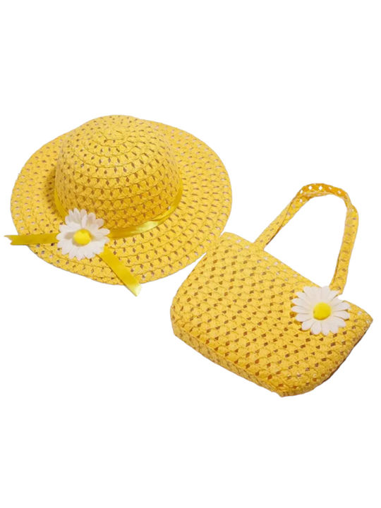 TakTakBaby Παιδικό Καπέλο Ψάθινο Κίτρινο