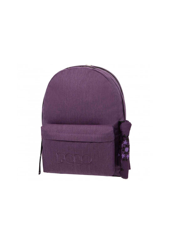 Polo Original Double Scarf Ghiozdan Școlar de Spate în culoarea Violet 30Litri 2024