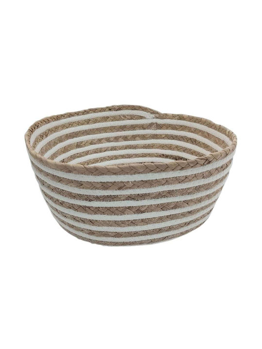 Decorative Basket Wicker with Handles White 35x14cm Plastona