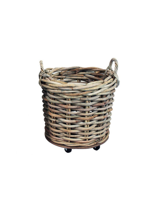Декоративна кошница Ратан с дръжки Gray 50x50бр Plastona