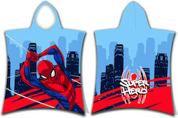 Borea Kinder Strandponcho Spiderman Blau 115 x 115cm.