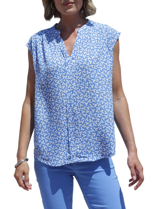 Pomodoro Women's Blouse with V Neck Floral Ciell