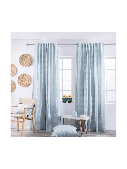 Teoran Curtain With Pencil Pleat Light Blue 140x275cm