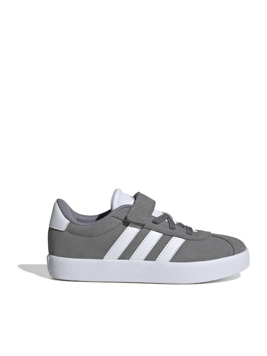 VL Court 3.0 El Kids Sneakers with Hoop & Loop Closure Gray