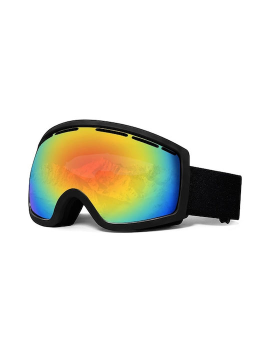 Ski & Snowboard Goggles Kids Black with Lens in Orange Color