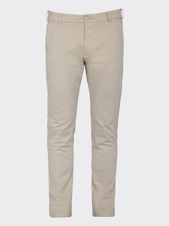 Schott Men's Trousers Chino Elastic in Regular Fit Beige