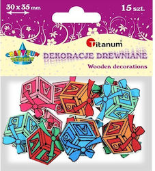 Titanum Butoane Din Lemn 15 Buc